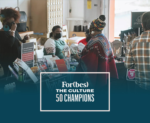 Forbes The Culture 50 Champtions Logo Card Dark Teal